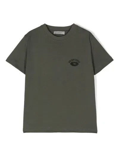 Golden Goose Kids' Logo-print T-shirt In Green