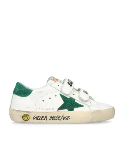 Golden Goose Kids' Old School Velcro Sneakers In Green