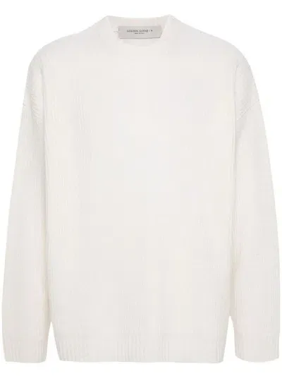 Golden Goose Ribbed Wool Sweater In White