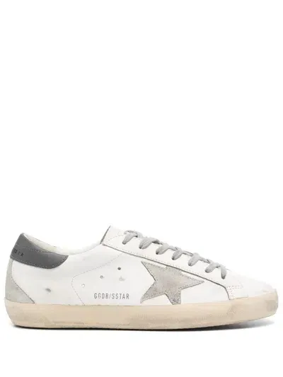 Golden Goose Super Star Leather Upper And Heel Suede Star And Spur Shoes In White