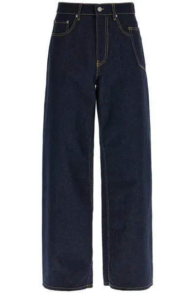 Golden Goose Wide One-washed Jeans In Blue