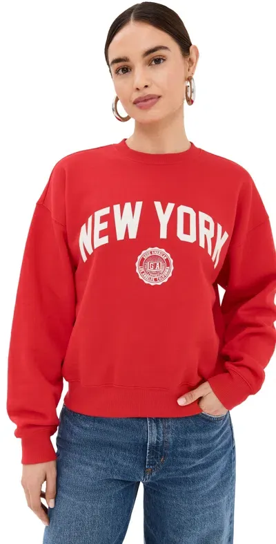 Good American Brushed Fleece Crew Sweatshirt New York Grenadine003