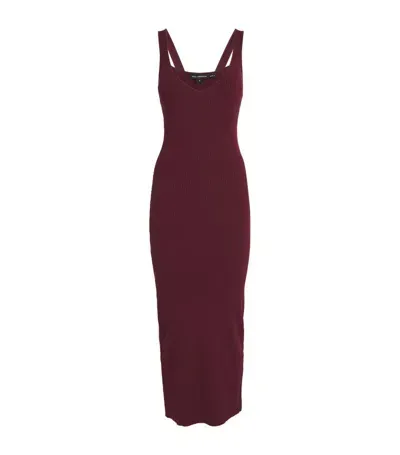 Good American Rib-knit Midi Dress In Oxblood002