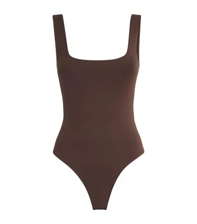 Good American The Modern Tank Bodysuit In Brown