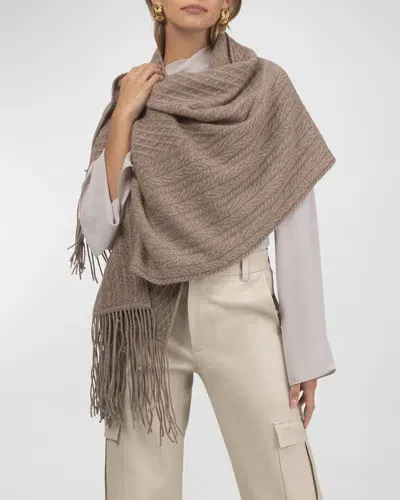 Gorski Knit Cashmere Scarf In Brown