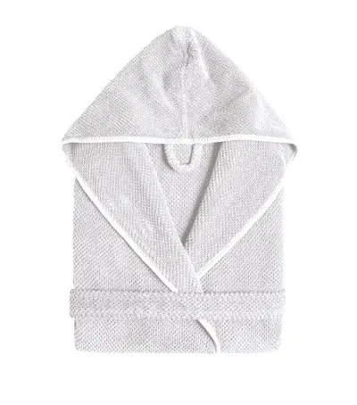 Graccioza Bee Waffle Hooded Bathrobe In White