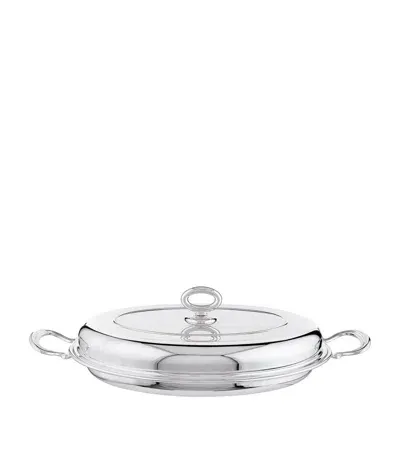 Greggio Silver Plated Georgian Oval Serving Dish In Metallic