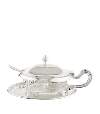 Greggio Silver Plated Georgian Parmesan Basin With Spoon In White