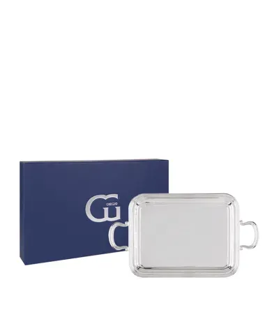 Greggio Silver-plated Georgian Rectangular Tray With Handles In Metallic