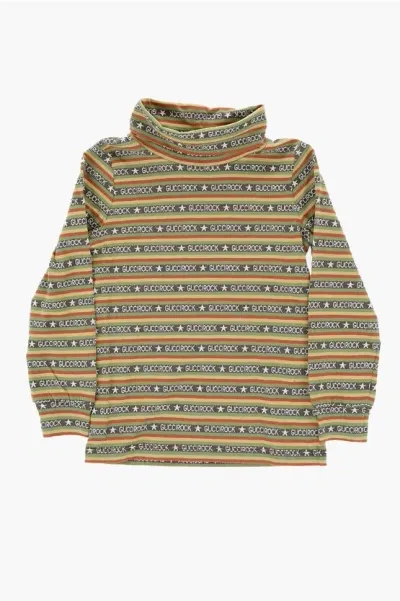 Gucci All-over Logo Turtleneck Sweater In Multi