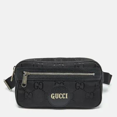 Pre-owned Gucci Black Gg Econyl Nylon And Leather Off The Grid Belt Bag