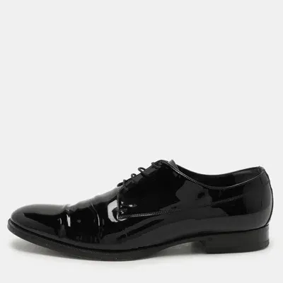 Pre-owned Gucci Black Patent Leather Lace Up Derby Size 45