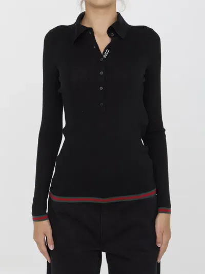 Gucci Cashmere And Silk Jumper In Black