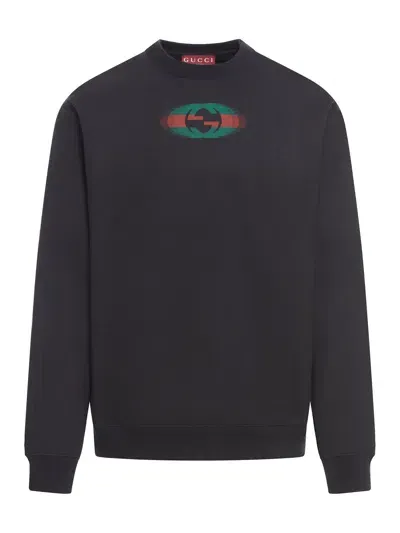 Gucci Cotton Jersey Sweatshirt In Black