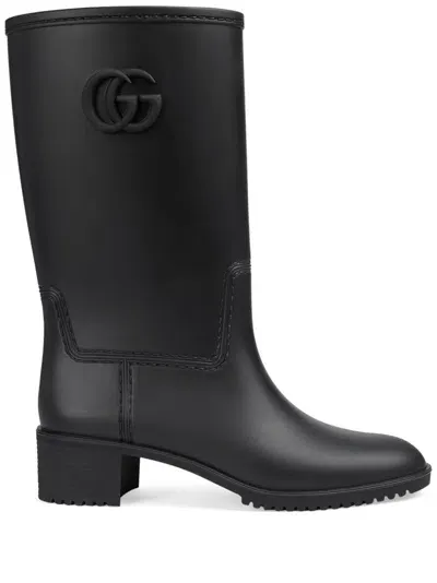 Gucci Cruise Rubber Rain Boots In Black