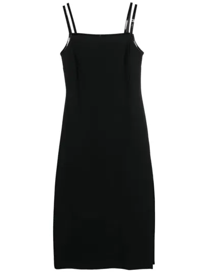 Gucci Jersey Midi Dress With Crystal G Square In Black  