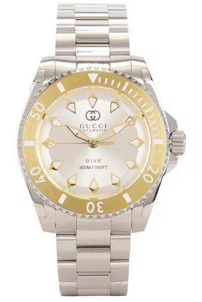 Gucci Dive 40mm Watch In Steel & Gold