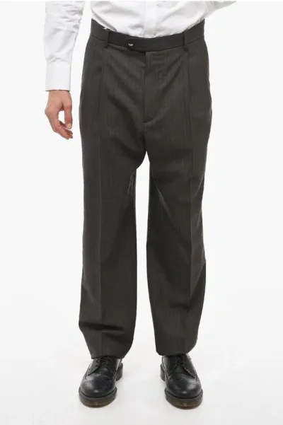 Gucci Double-pleated Herringbone Wool Pants