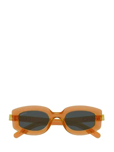 Gucci Eyewear Oval Frame Sunglasses In Orange