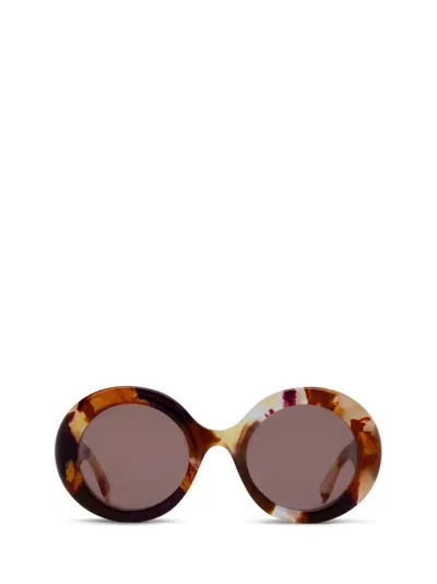 Gucci Eyewear Round Frame Sunglasses In Orange