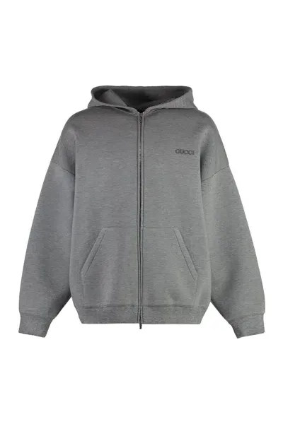 Gucci Full Zip Hoodie In Gray