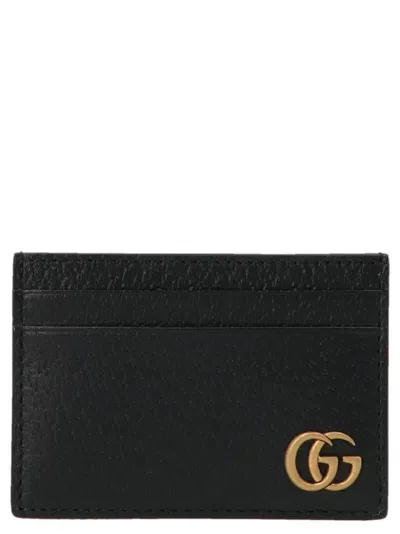 Gucci Gg Marmont Card Holder Wallet In Black