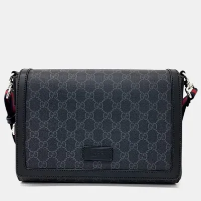 Pre-owned Gucci Gg Supreme Crossbody Bag In Black