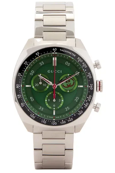 Gucci Interlocking G 41mm Watch In Steel & Green