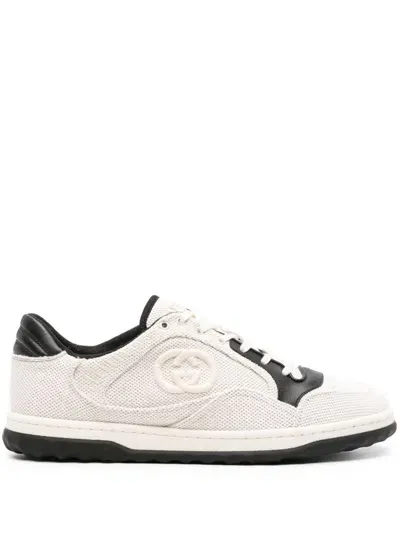 Gucci White Interlocking G Canvas Sneakers