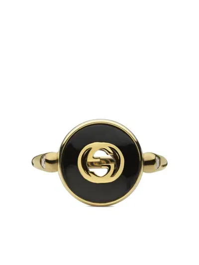 Gucci Interlocking G Ring In Black