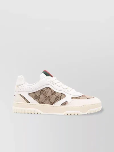 Gucci Re-web Panelled Sneakers In White