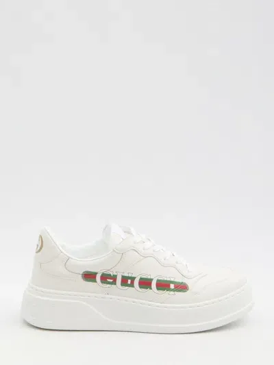 Gucci Leather Sneakers In White