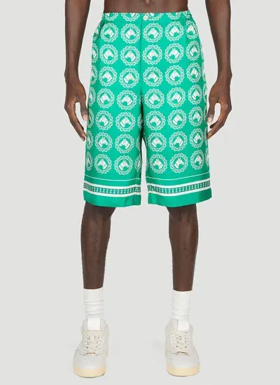 Gucci Horse Motif Shorts Male Greenmale