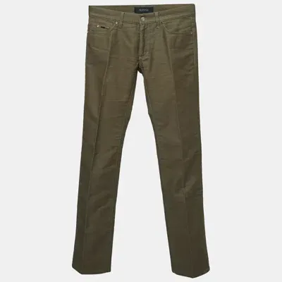 Pre-owned Gucci Olive Green Cotton Pants S