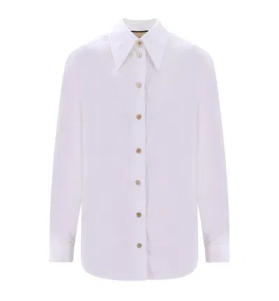 Gucci Pointed Collar Buttoned Shirt In White