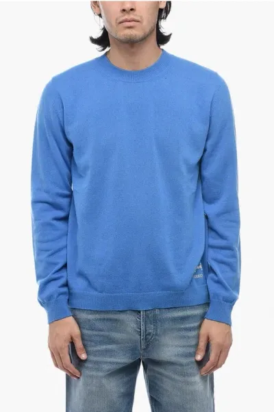 Gucci Pure Cashmere Crew Neck Sweater In Blue