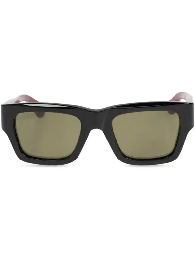 Gucci Rectangular Frame Sunglasses In Black