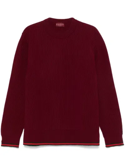 Gucci Ribbed Sweater In Red