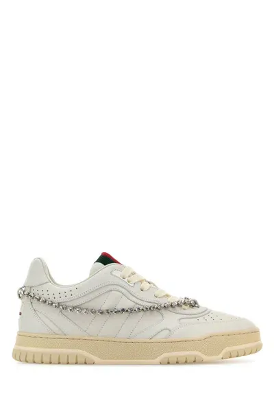 Gucci Woman White Leather Re-web Sneakers