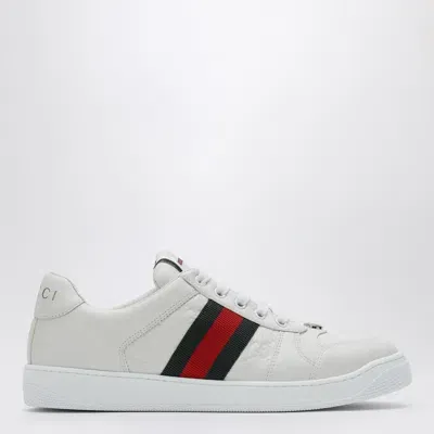 Gucci White Screener Low Sneaker In Greatwgwwhvrvw