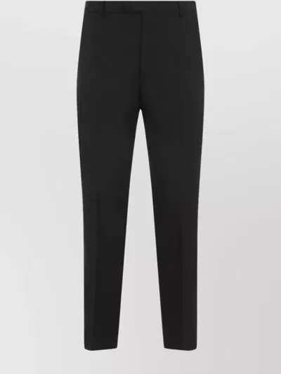 Gucci Wool-blend Twill Pants Featuring Pockets In Black