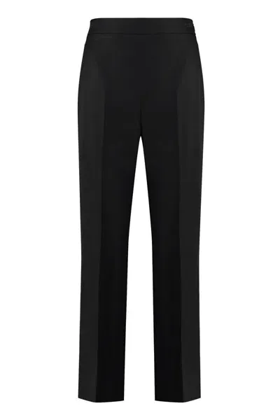 Gucci Wool Flared Trousers In Black