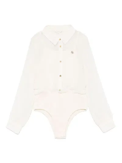 Guess Kids' Chiffon Bodysuit In Neutrals