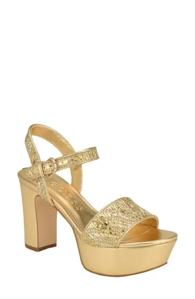 Guess Haldem Platform Sandal In Gold