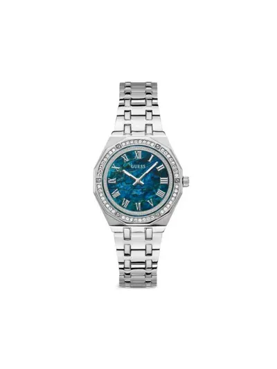 Guess Usa Crystal Bezel 36mm In Blue