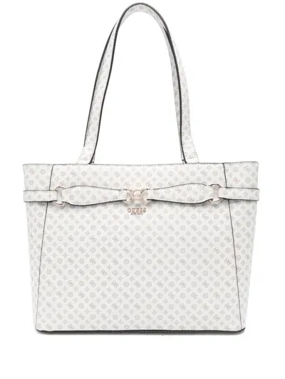 Guess Usa Logo-print Tote Bag In White