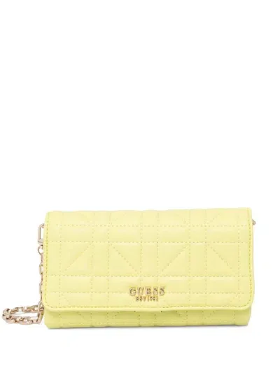 Guess Usa Quilted Cross Body Bag In Yellow