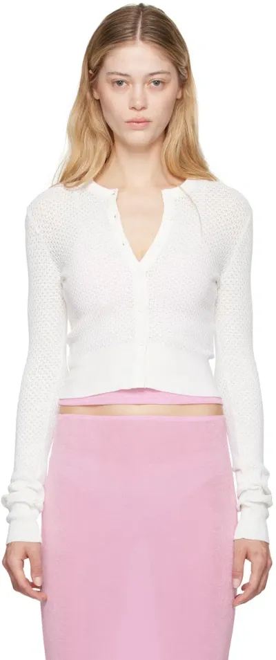 Guizio White Viola Cardigan