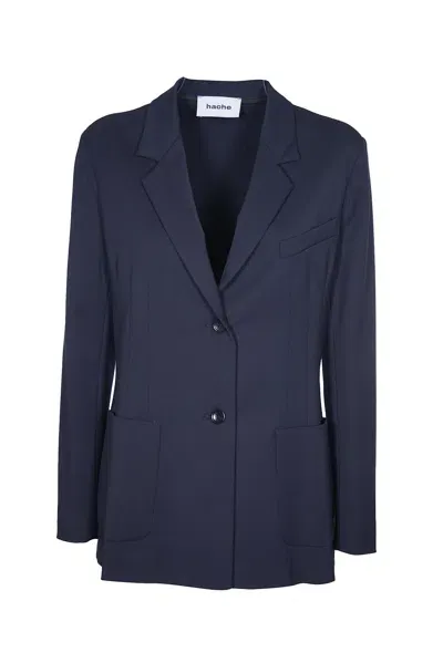 Hache Two-buttoned Blazer In Blue