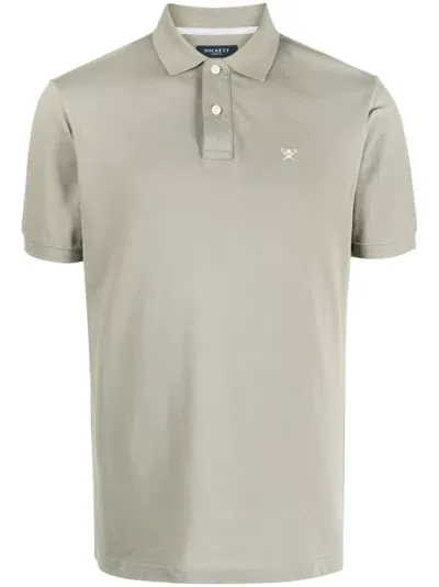 Hackett Logo-embroidered Piqué Cotton Polo Shirt In Green